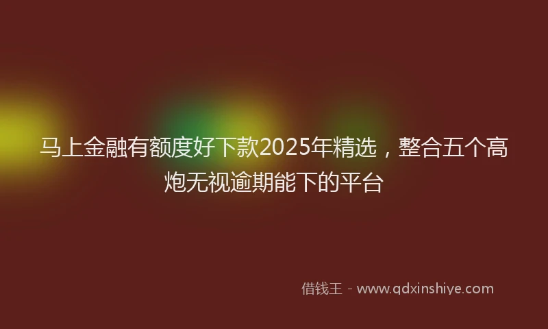 马上金融有额度好下款2025年精选，整合五个高炮无视逾期能下的平台