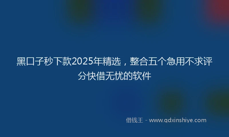 黑口子秒下款2025年精选，整合五个急用不求评分快借无忧的软件