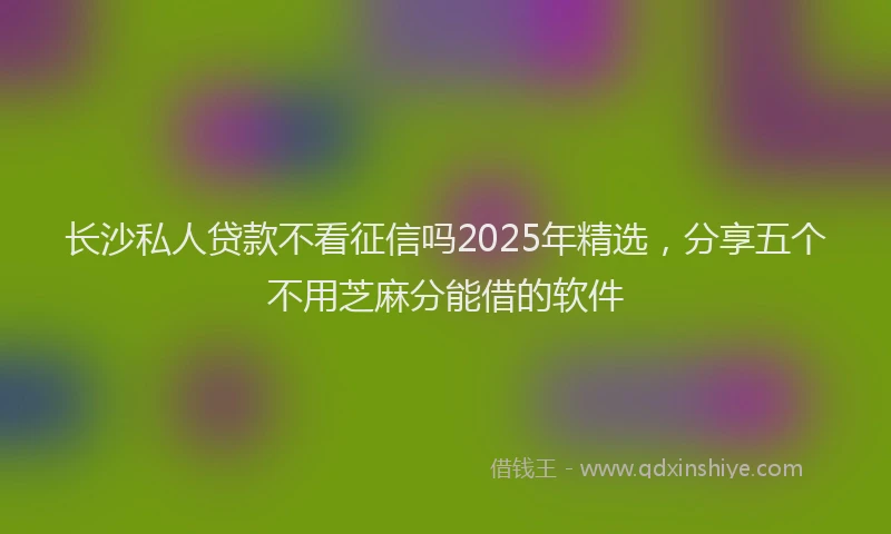 长沙私人贷款不看征信吗2025年精选，分享五个不用芝麻分能借的软件