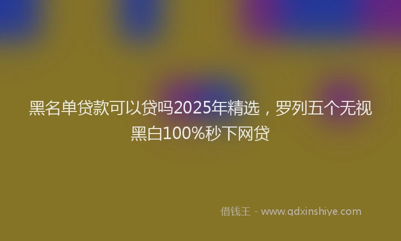 黑名单贷款可以贷吗2025年精选，罗列五个无视黑白100%秒下网贷