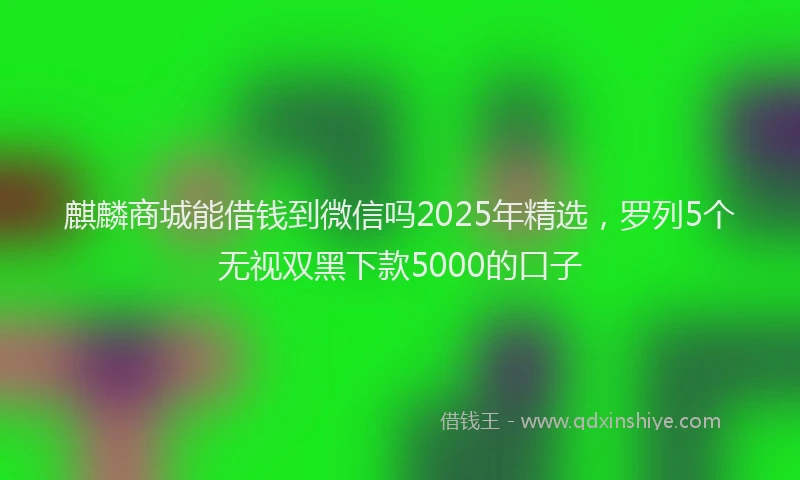 麒麟商城能借钱到微信吗2025年精选，罗列5个无视双黑下款5000的口子