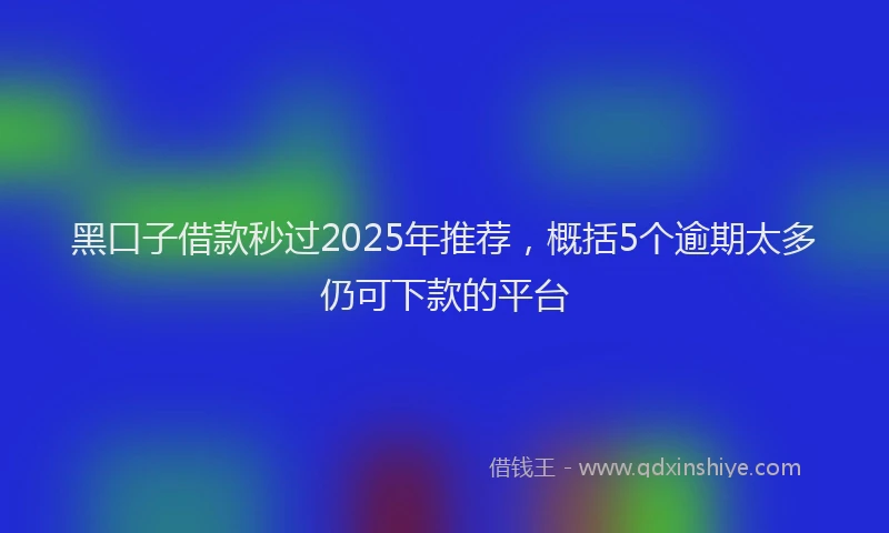 黑口子借款秒过2025年推荐，概括5个逾期太多仍可下款的平台