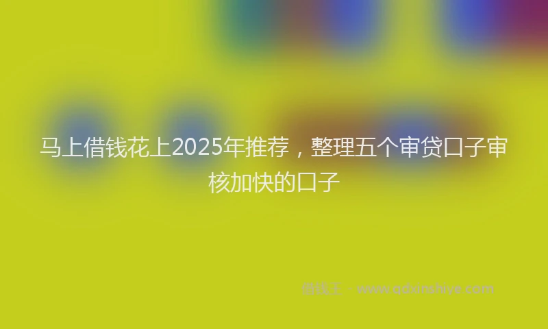 马上借钱花上2025年推荐，整理五个审贷口子审核加快的口子