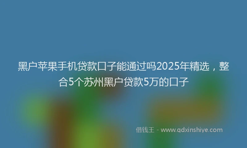 黑户苹果手机贷款口子能通过吗2025年精选，整合5个苏州黑户贷款5万的口子