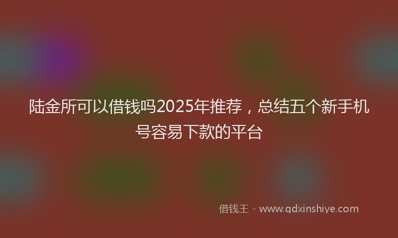 陆金所可以借钱吗2025年推荐，总结五个新手机号容易下款的平台