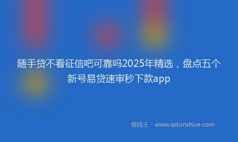 随手贷不看征信吧可靠吗2025年精选，盘点五个新号易贷速审秒下款app
