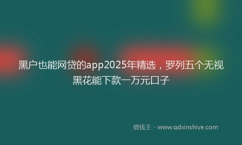 黑户也能网贷的app2025年精选，罗列五个无视黑花能下款一万元口子