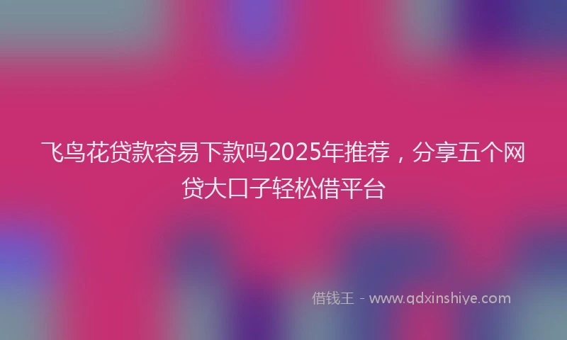 飞鸟花贷款容易下款吗2025年推荐，分享五个网贷大口子轻松借平台
