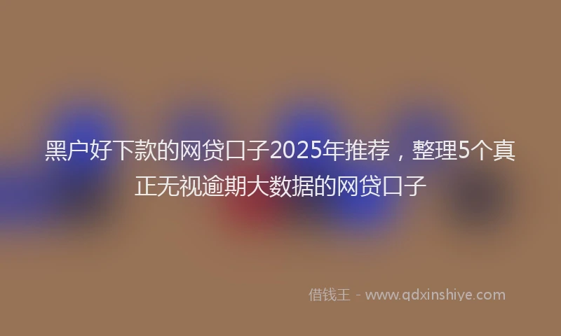 黑户好下款的网贷口子2025年推荐，整理5个真正无视逾期大数据的网贷口子