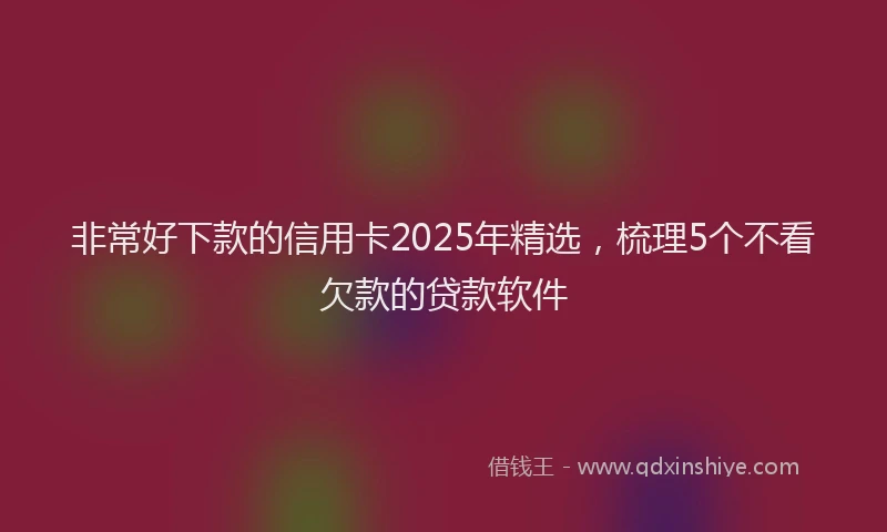 非常好下款的信用卡2025年精选，梳理5个不看欠款的贷款软件