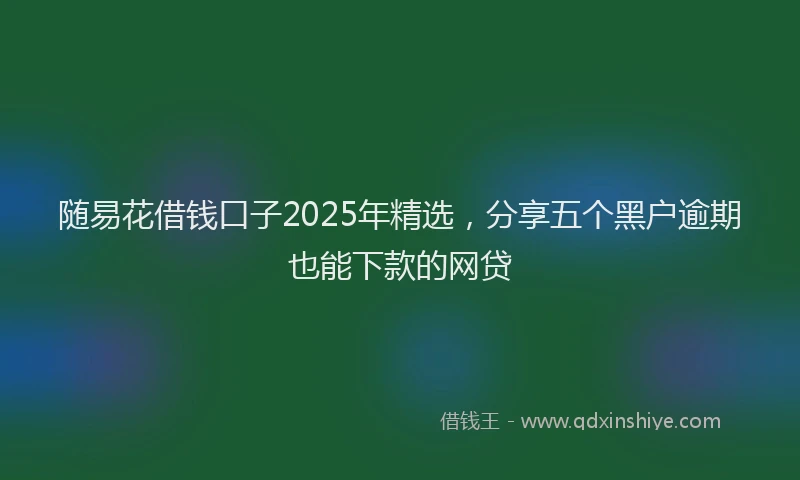 随易花借钱口子2025年精选，分享五个黑户逾期也能下款的网贷