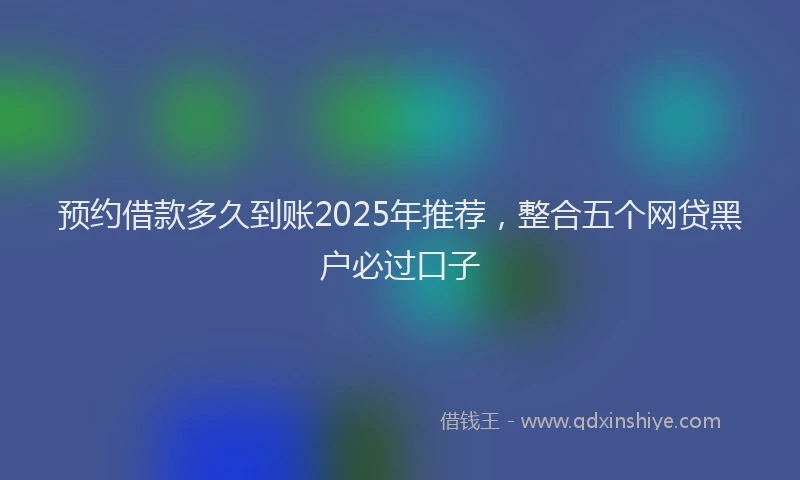 预约借款多久到账2025年推荐，整合五个网贷黑户必过口子