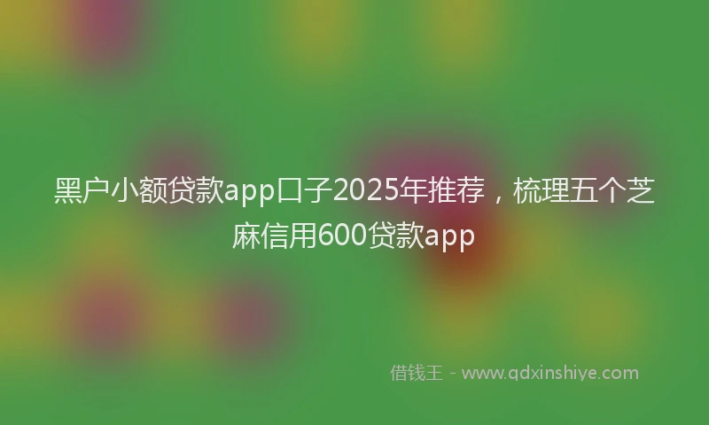 黑户小额贷款app口子2025年推荐，梳理五个芝麻信用600贷款app
