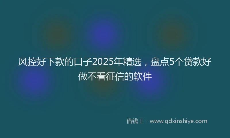 风控好下款的口子2025年精选，盘点5个贷款好做不看征信的软件