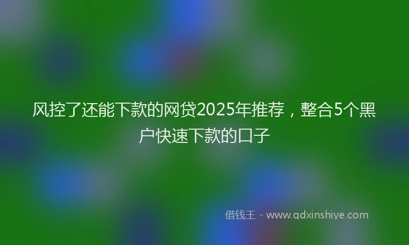 风控了还能下款的网贷2025年推荐，整合5个黑户快速下款的口子