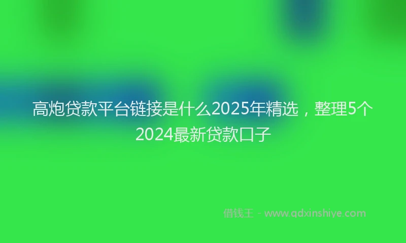 高炮贷款平台链接是什么2025年精选，整理5个2024最新贷款口子