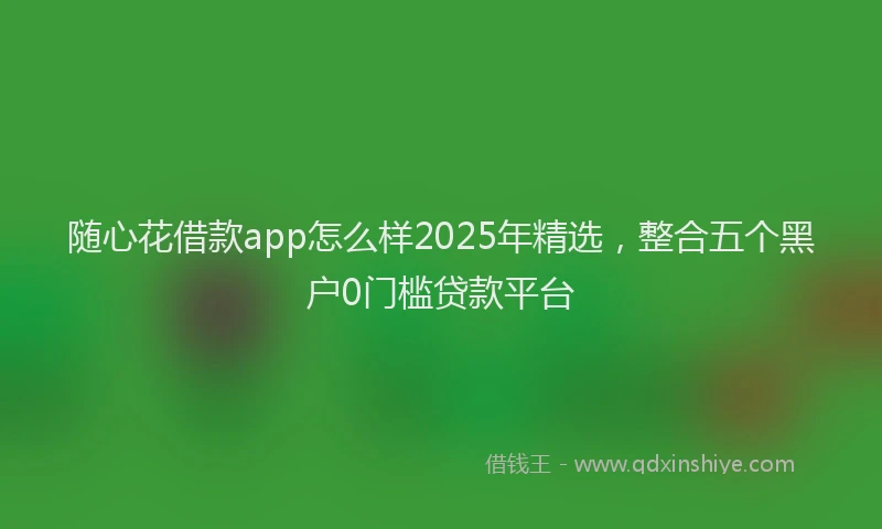 随心花借款app怎么样2025年精选，整合五个黑户0门槛贷款平台