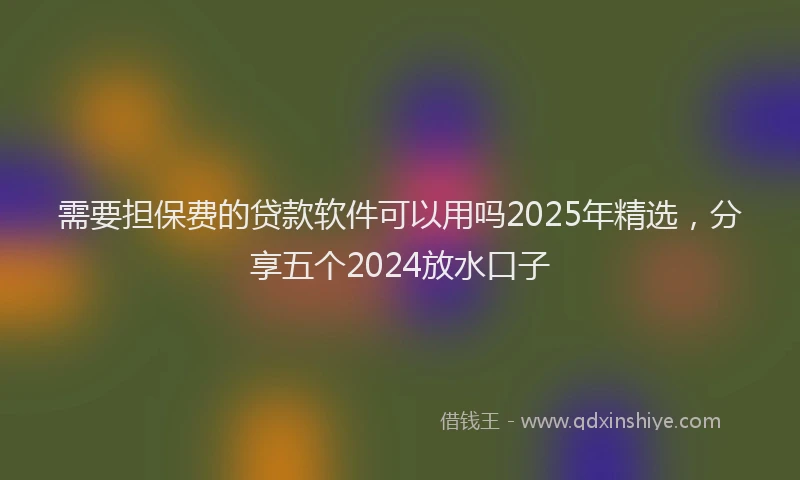 需要担保费的贷款软件可以用吗2025年精选，分享五个2024放水口子