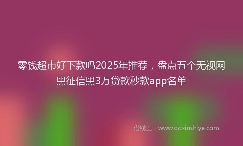 零钱超市好下款吗2025年推荐，盘点五个无视网黑征信黑3万贷款秒款app名单