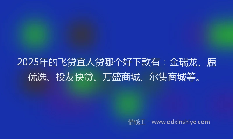 2025年的飞贷宜人贷哪个好下款有：金瑞龙、鹿优选、投友快贷、万盛商城、尔集商城等。