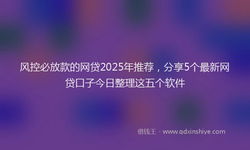 风控必放款的网贷2025年推荐，分享5个最新网贷口子今日整理这五个软件