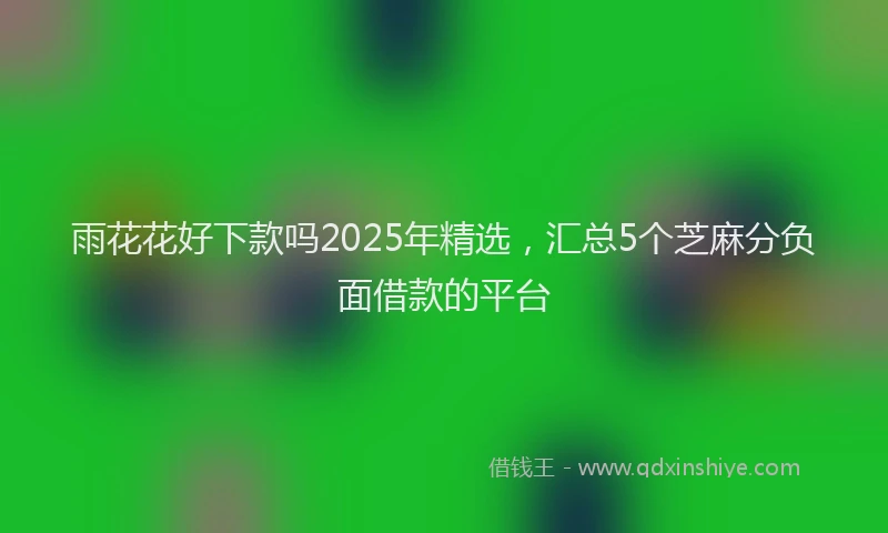 雨花花好下款吗2025年精选，汇总5个芝麻分负面借款的平台