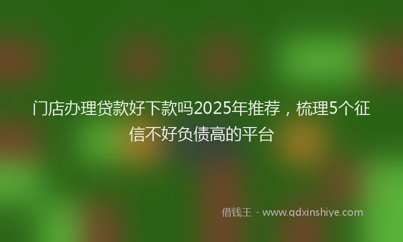 门店办理贷款好下款吗2025年推荐，梳理5个征信不好负债高的平台