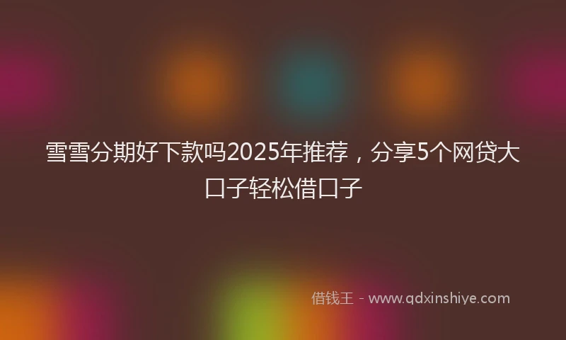 雪雪分期好下款吗2025年推荐，分享5个网贷大口子轻松借口子