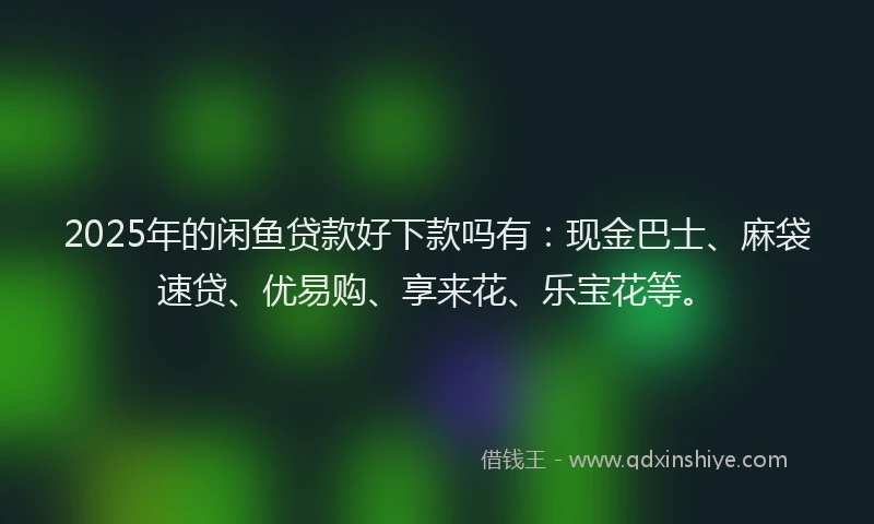 2025年的闲鱼贷款好下款吗有：现金巴士、麻袋速贷、优易购、享来花、乐宝花等。