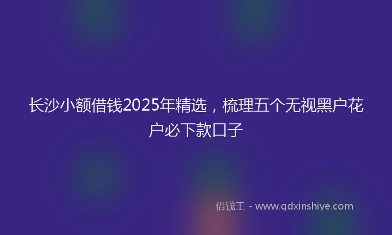 长沙小额借钱2025年精选，梳理五个无视黑户花户必下款口子