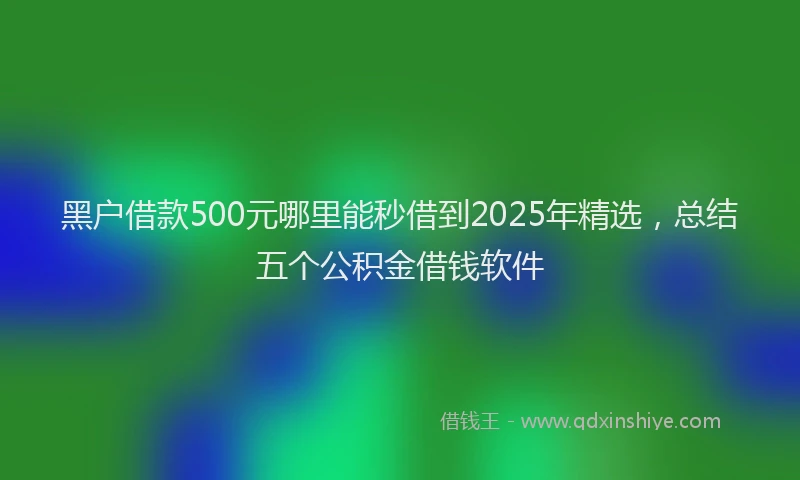 黑户借款500元哪里能秒借到2025年精选，总结五个公积金借钱软件