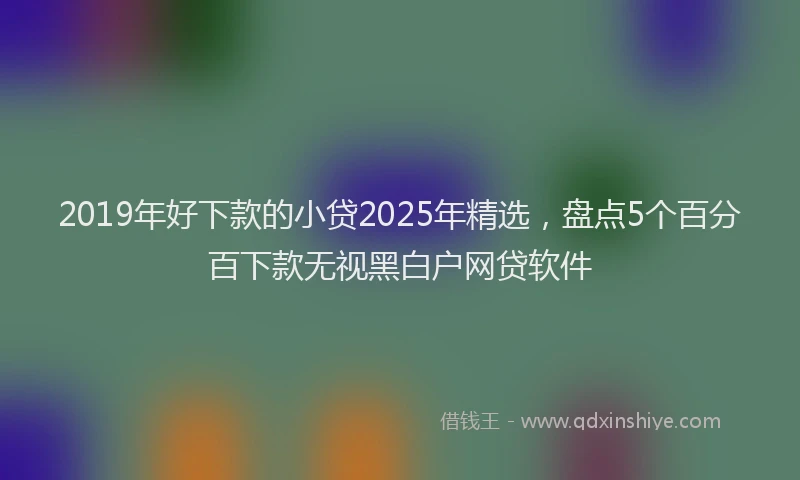 2019年好下款的小贷2025年精选，盘点5个百分百下款无视黑白户网贷软件