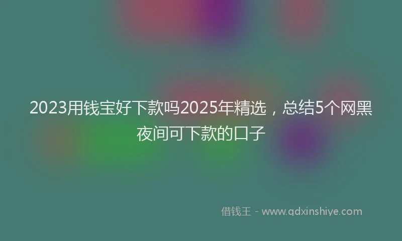 2023用钱宝好下款吗2025年精选，总结5个网黑夜间可下款的口子