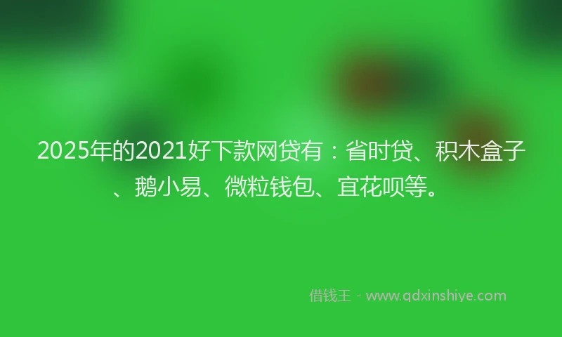 2025年的2021好下款网贷有：省时贷、积木盒子、鹅小易、微粒钱包、宜花呗等。