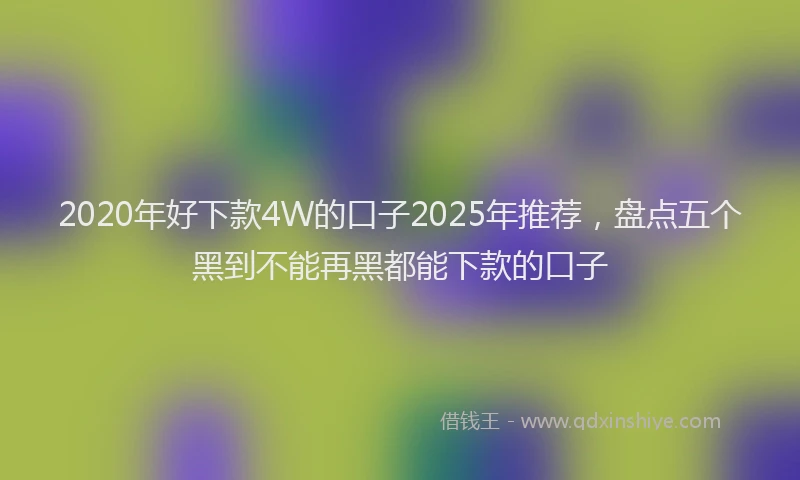 2020年好下款4W的口子2025年推荐，盘点五个黑到不能再黑都能下款的口子
