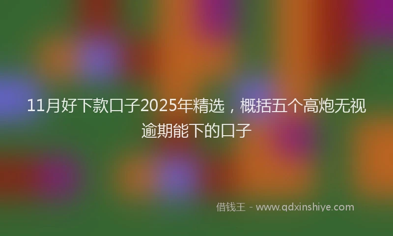 11月好下款口子2025年精选，概括五个高炮无视逾期能下的口子