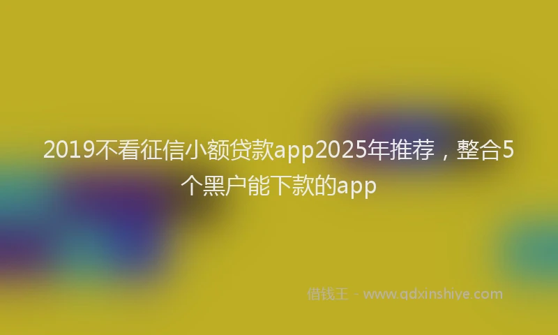 2019不看征信小额贷款app2025年推荐，整合5个黑户能下款的app