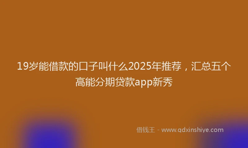 19岁能借款的口子叫什么2025年推荐，汇总五个高能分期贷款app新秀