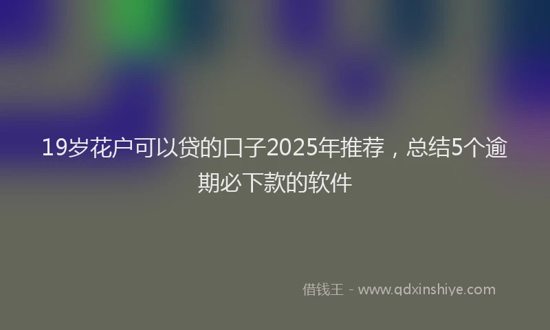 19岁花户可以贷的口子2025年推荐，总结5个逾期必下款的软件