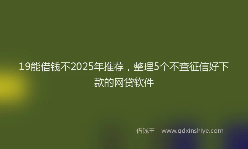 19能借钱不2025年推荐，整理5个不查征信好下款的网贷软件