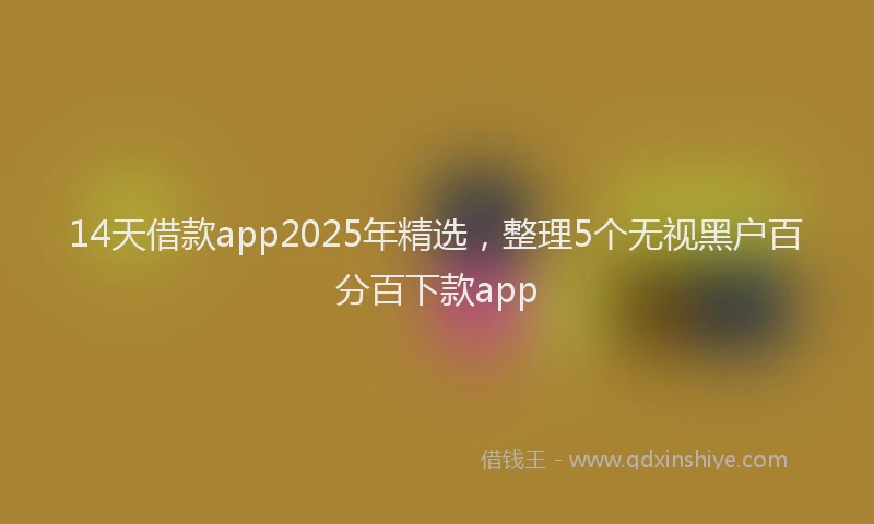 14天借款app2025年精选，整理5个无视黑户百分百下款app