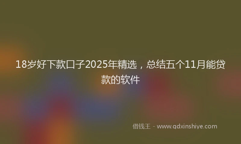 18岁好下款口子2025年精选，总结五个11月能贷款的软件