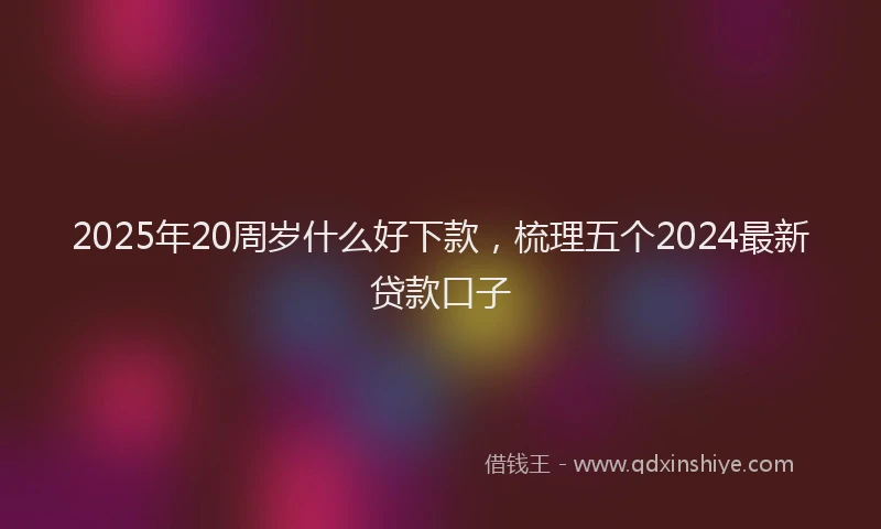 2025年20周岁什么好下款，梳理五个2024最新贷款口子