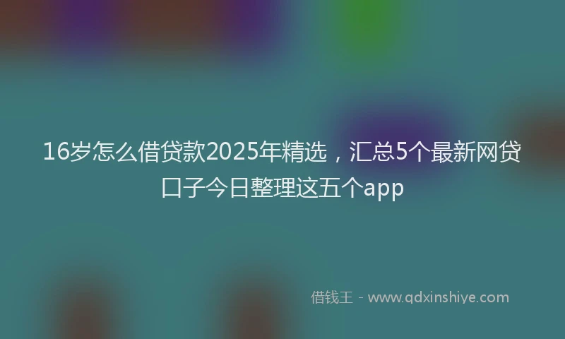 16岁怎么借贷款2025年精选，汇总5个最新网贷口子今日整理这五个app