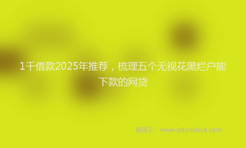 1千借款2025年推荐，梳理五个无视花黑烂户能下款的网贷