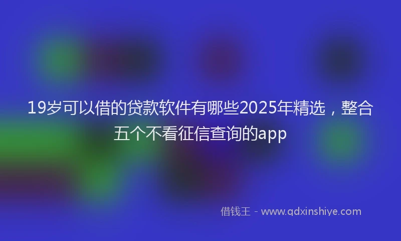 19岁可以借的贷款软件有哪些2025年精选，整合五个不看征信查询的app