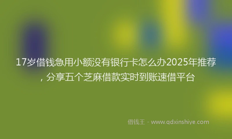17岁借钱急用小额没有银行卡怎么办2025年推荐，分享五个芝麻借款实时到账速借平台