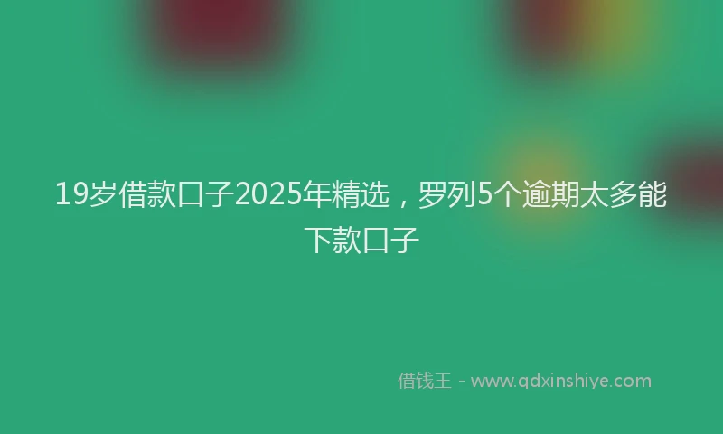 19岁借款口子2025年精选，罗列5个逾期太多能下款口子