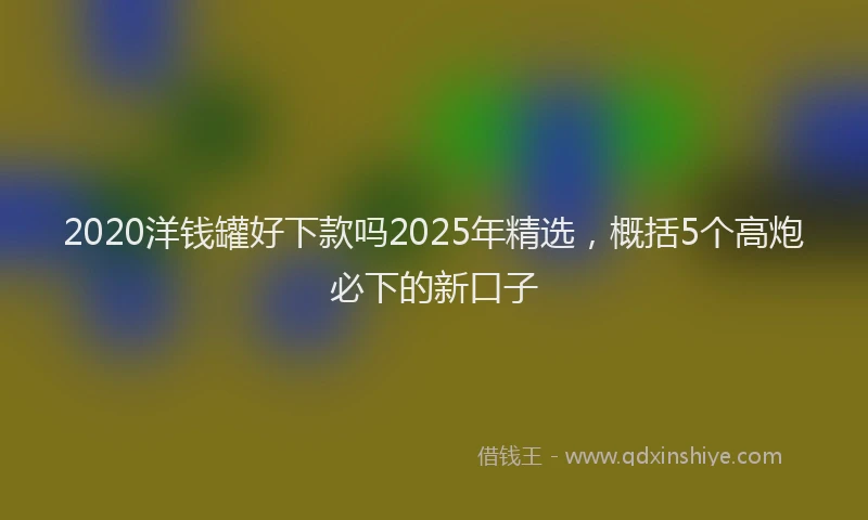 2020洋钱罐好下款吗2025年精选，概括5个高炮必下的新口子