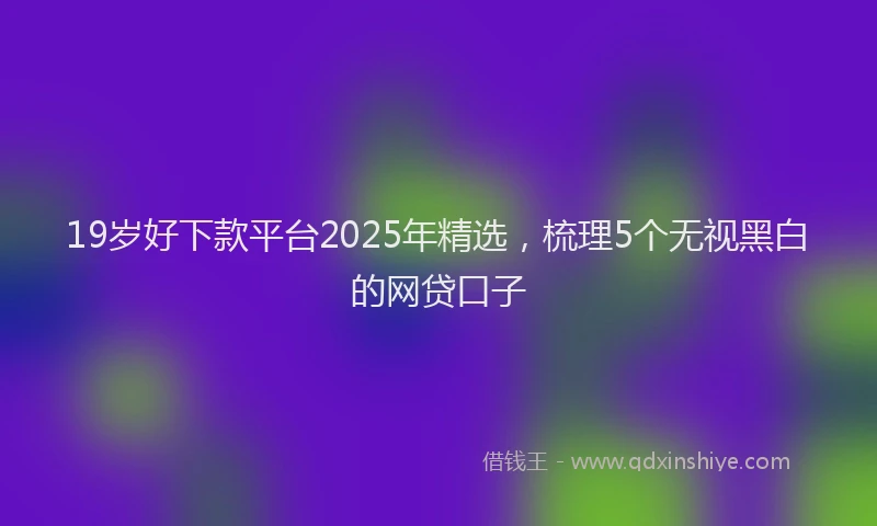 19岁好下款平台2025年精选，梳理5个无视黑白的网贷口子